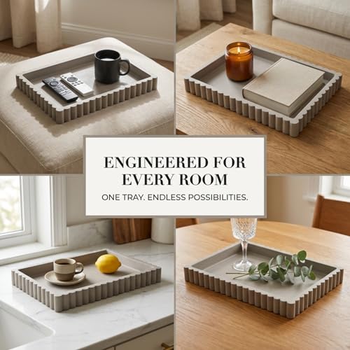 Concrete Rectangle Tray for Coffee Table Decor