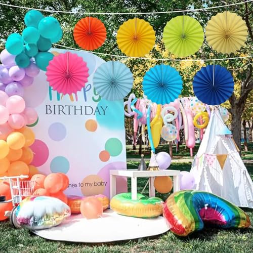 Green Party Decor Light Green Hanging Paper Fans Set 12inch DIY (30 Count)