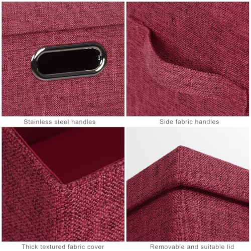 Storage Bins with Lids Fabric Closet Organizers Cubes Office Organization (3 Count)
