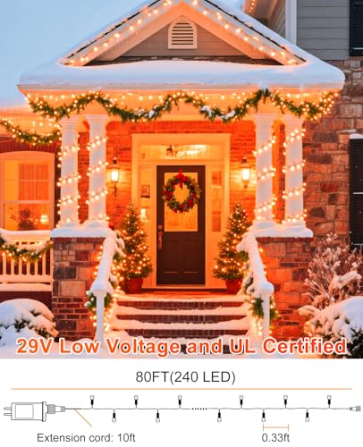 240 LED Orange Halloween Lights Outdoor