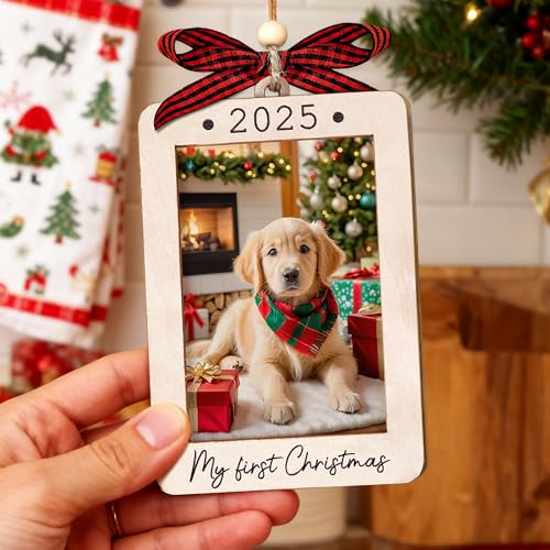 My First Christmas Dog Photo Frame Ornament 2025