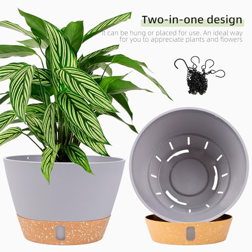 2 Pack 10 Inch Hanging Planters for Indoor Outdoor Plants (2 Count)