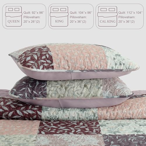 Reversible Boho Quilts Queen Size Brown (3 Count)