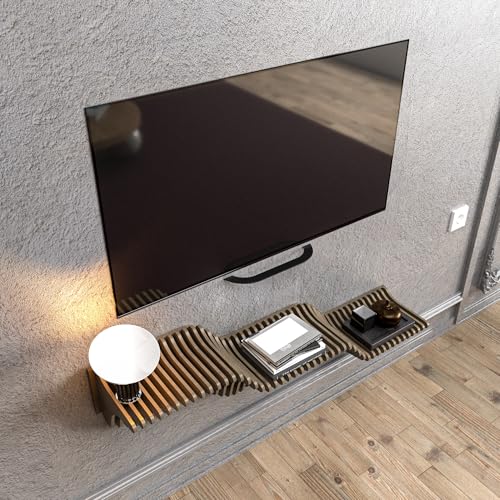 Parametric 40' Floating Shelf Modern Geometric Wooden 3D Wavy Wall Piece