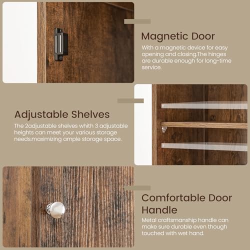 66.9" Tall Bathroom Storage Cabinet with 2 Doors & 1 Drawer