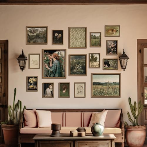16 PCS Framed Vintage Wall Art Decor (16 Count)