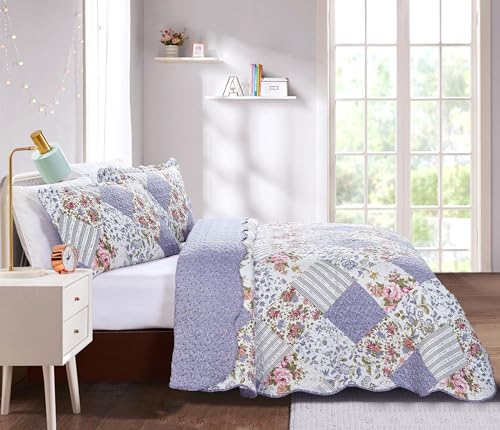 Rose Violet Patchwork Quilt Set