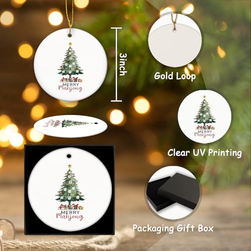 Christmas Mahjong Tree Ceramic Ornament Gifts