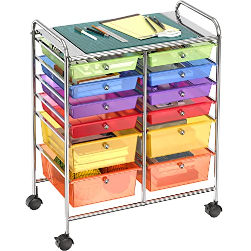 12 Drawers Rolling Utility Cart Organizer