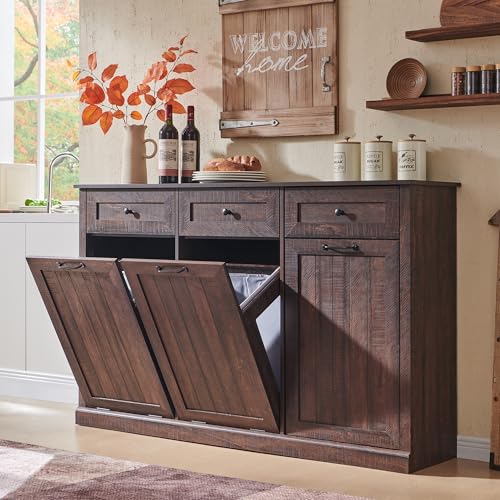 Triple Tilt Out Laundry Hamper Cabinet