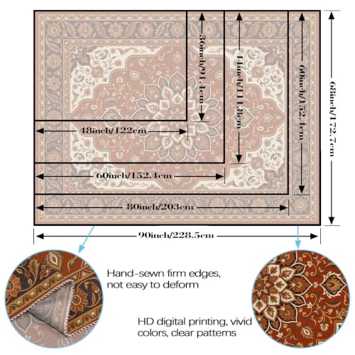 Boho Floral Tapestry Wall Hanging Hippie Indian Bohemian Mandala Tapestry Aesthetic Flower Medallion Red Small Tapestries for Mural Bedroom Living Room Dorm Decor 60 x 44 Inch