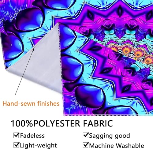 Blacklight Mandala Tapestry for Bedroom