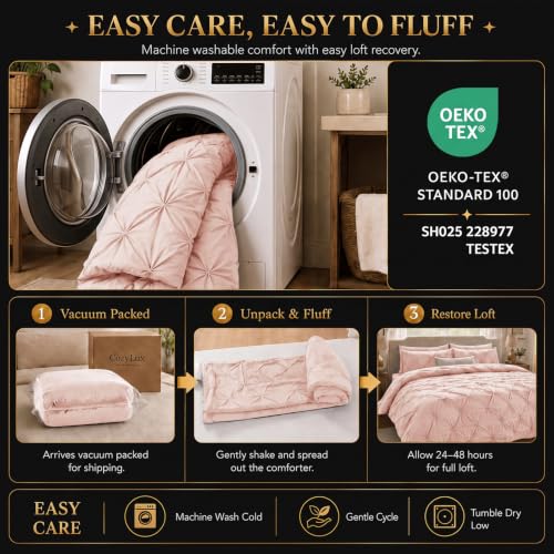 Oversized King Comforter Set Peach Pink