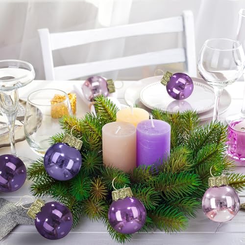 32 Pcs 1'' Mini Glass Christmas Ornament (32 Count)