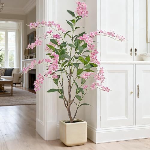 Artificial Jasmine Tree 5ft Beige Flower Pot Fake Trees