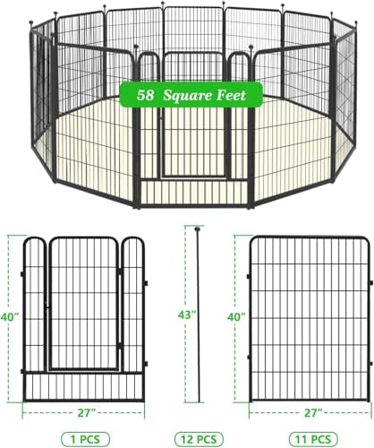 Black Metal Fencing Decorative Garden Fence with Gate 27ft