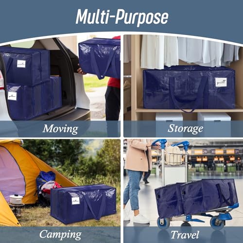 6 Pack Extra Heavy Duty Large Moving Bags with Strong Zipper (6 Count)