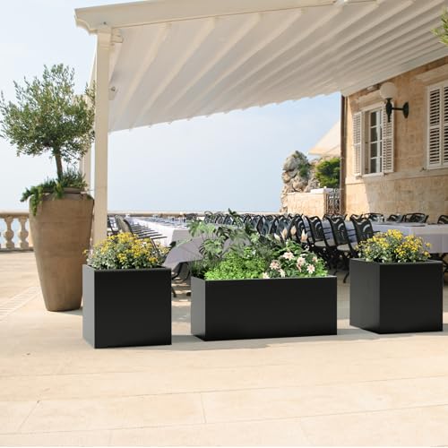 Metal Planter Box for Outdoor Plants 15" W x 38" L x 16.25" H