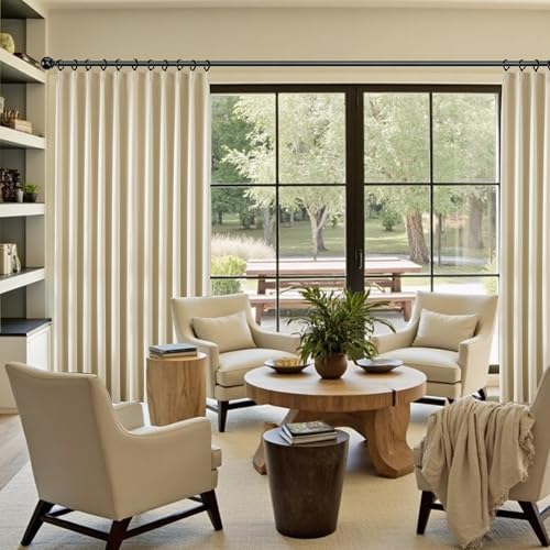 Cream Pinch Pleated Curtains 96 Inches Long (2 Count)
