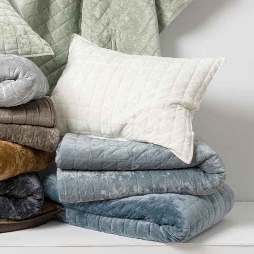 Channel Box Stitch Velvet Quilt Set