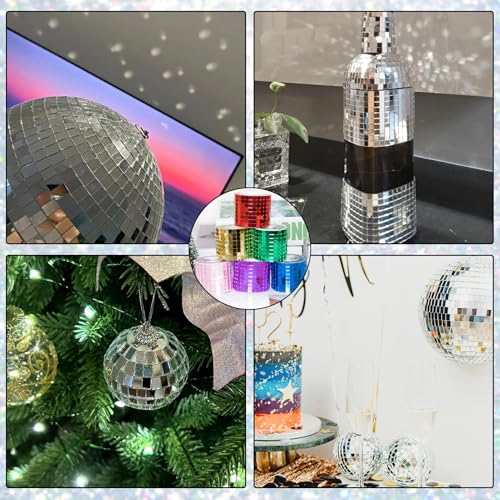 Red Self Adhesive Glass Mirror Mosaic Tiles