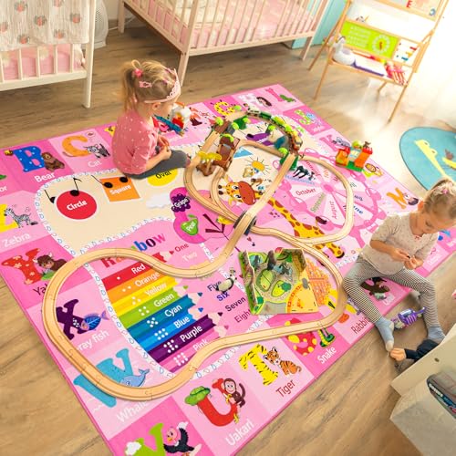 BENRON 7x10 Playroom Rug for Kids Washable