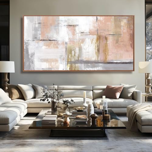 Large Painting Gold Abstract Wall Art for Living Room Bedroom Office Modern Artwork Graffiti Home Decor 30x60 Inches Ready to Hang