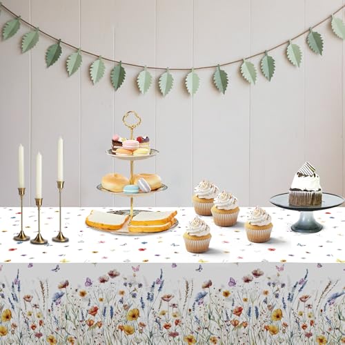 Floral Tablecloth 4 Packs 54x108 Inch (4 Count)
