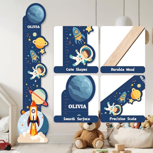 Custom Kid Measuring Wood Growth Chart for Wall with Name