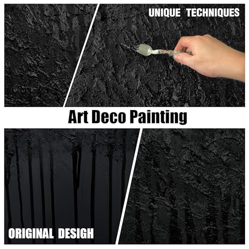 3D Painting Wall Art for Living Room Black Abstract Wall Decor for Dining Room Extra Large Wall Art for Office Size 40 x 80 Inch