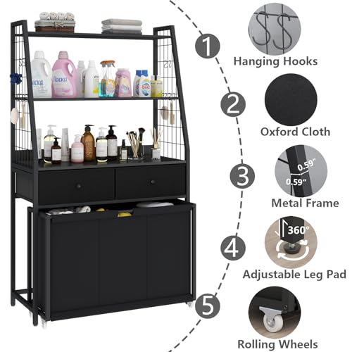 Laundry Hamper Laundry Basket with 3 Section Pull