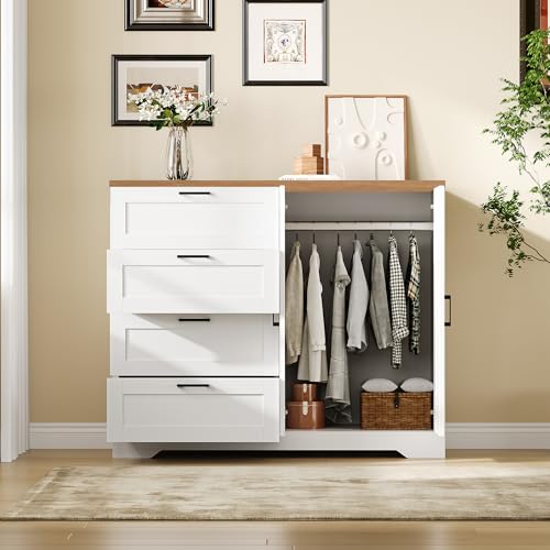 Multifunctional Wooden Dresser for Bedroom