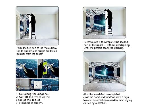 Galaxy Spaceship Bathroom wallpeper Living Room Bedroom Ceiling wall Mural