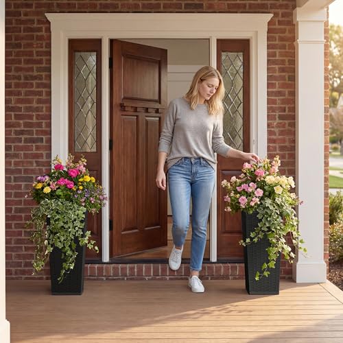 Resin 24'' Tall Planters (2 Count)