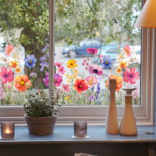 Colorful Flower Garden Window Clings