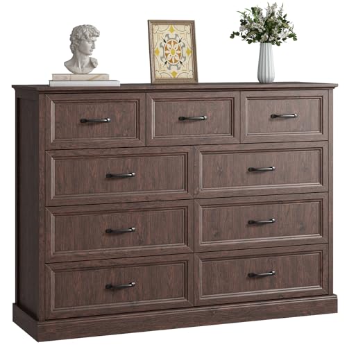 Farmhouse 9 Drawer Dresser for Bedroom