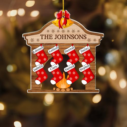 Stocking Personalized Family Christmas Acrylic Ornament 2025