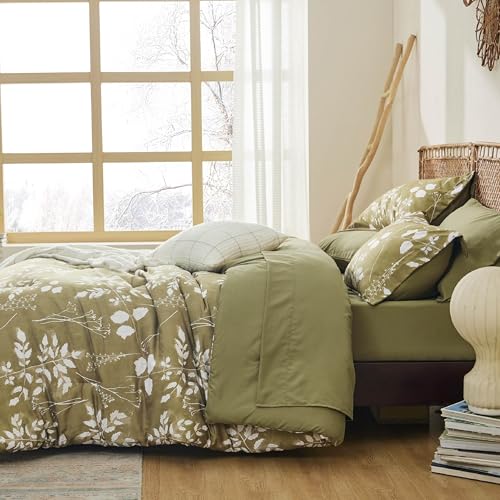 Floral Olive Green Comforter Set
