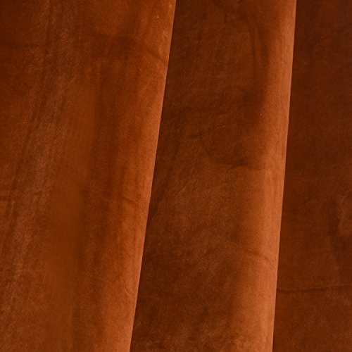 Super Soft Rustic Velvet Curtains Pair Blackout Drapes Room Darkening Panel Grommet Drapery 52 by 63