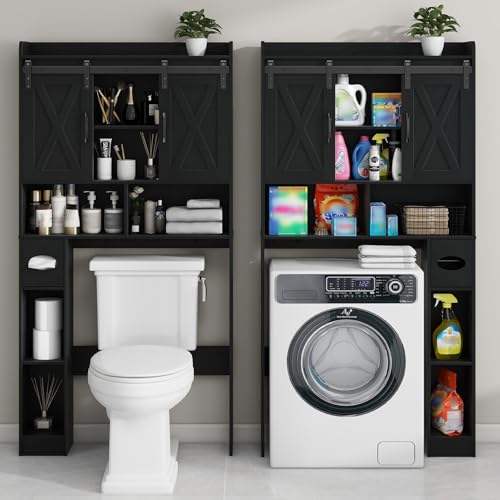 Over The Toilet Storage Cabinet with Sliding Doors