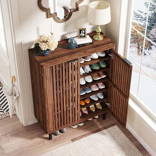 6 Tier Shoe Cabinet with Shutter Doors