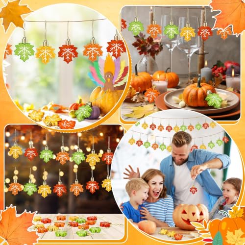 24Pcs Fall Thanksgiving Ornaments for Tree Leaf Hanging Decor (24 Count)