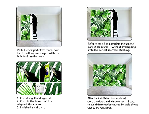 Tropical Green Botanical Leaf Wallpaper Bedroom Plant Mural Room Decor Living Room tv Background Large wall Mural