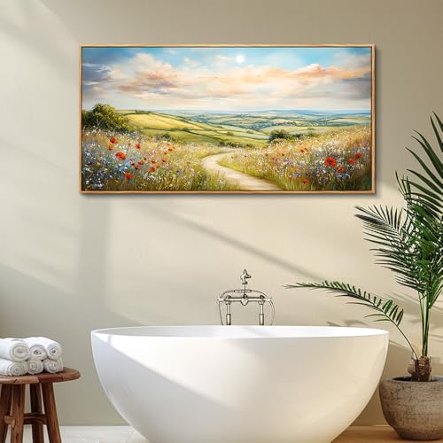 Large Wall Art For Living Room Canvas Wall Decor For Bedroom Mountain Path Landscape Painting Wood Frame Farmhouse Restaurant Home Wall Decorations Art Print Posters Ready To Hang 20"X40"