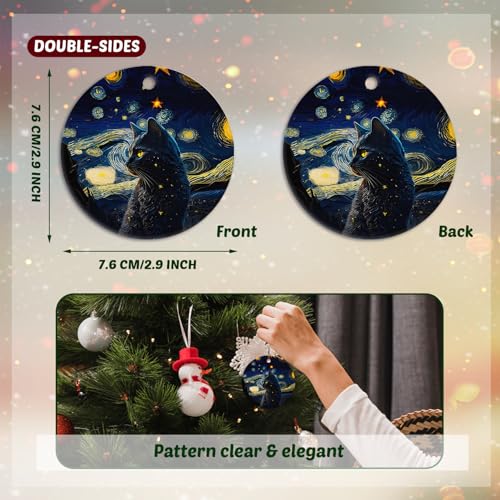 Black Cat Christmas Ornaments