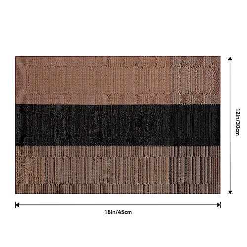 Brown with Black Striped Placemats Set of 12 (12 Count)
