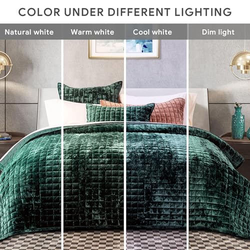 Channel Box Stitch Velvet Quilt Set