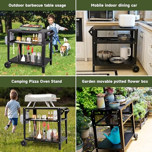 Outdoor Grill Cart with Wheels