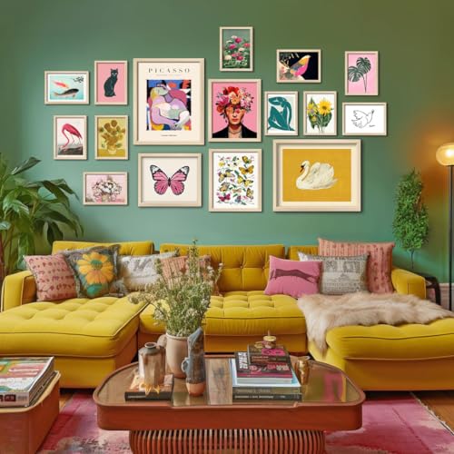 16 PCS Eclectic Wall Art Decor (16 Count)