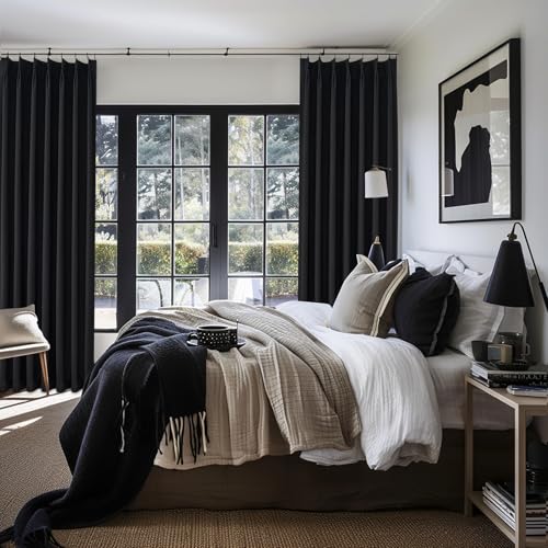 Solid Black Out Curtains 96 Inches Long (2 Count)